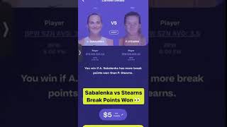 Aryna Sabalenka vs Peyton Stearns Break Points Won at Indian Wells