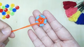 Hand Embroidery Rose Flower Design With Button.Sewing Hack