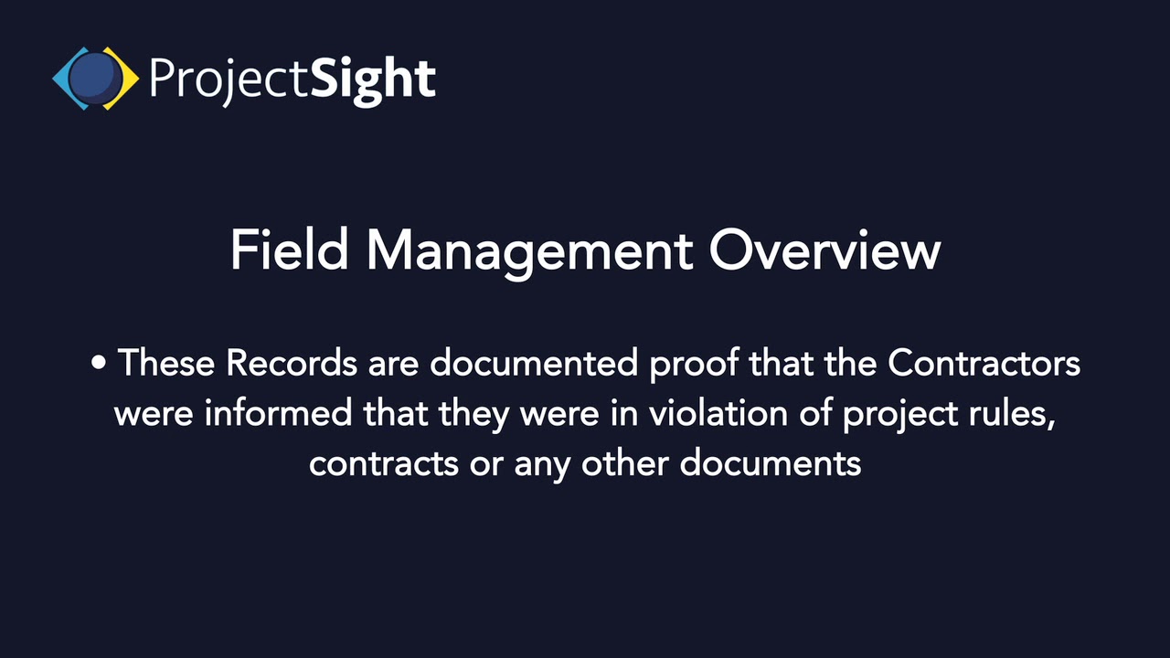 Projectsight Training Field Management Overview Youtube