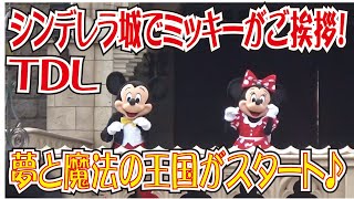 ＴＤＬ「シンデレラ城グリーティング」ミッキーがご挨拶(^^♪（Tokyo Disneyland ）