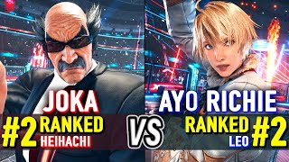 T8 🔥 JOKA (#2 Ranked Heihachi) vs AYO RICHIE (#2 Ranked Leo) 🔥 Tekken 8 High Level Gameplay