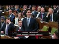 justin trudeau rises in the house of commons for the first time as prime minister