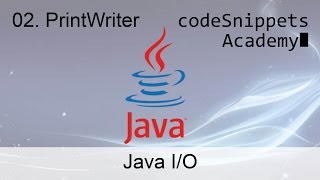 Java I/O 02. The PrintWriter class - writing to a file