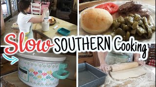 He's sick of it...🤭 Slow Cooker Cube Steaks \u0026 Gravy and Homemade Sour Cream Biscuits | Southern Cook