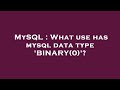 MySQL : What use has mysql data type 'BINARY(0)'?