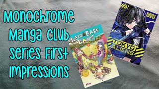 Monochrome Manga Club First Impressions | Laid-Back Camp and Tokyo Aliens