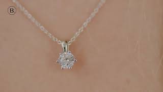 BAUNAT - 1.00 carat white golden solitaire pendant with round diamond