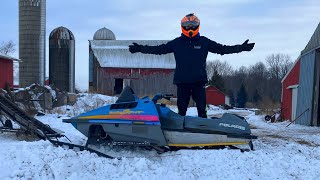 I Nearly CRASHED This FREE Snowmobile - Polaris 340 (HIGH MILES)