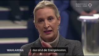 Alice Weidel erklärt Bäckermeisterin, wie sie sie entlasten will. (Mit Faktencheck.)