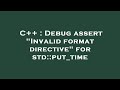 C++ : Debug assert 