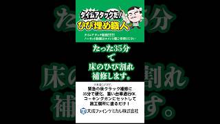 【35分で床クラック、ひび割れ補修】誰でも簡単！瞬間　ひび埋め職人　実施工動画リアルタイムアタック！