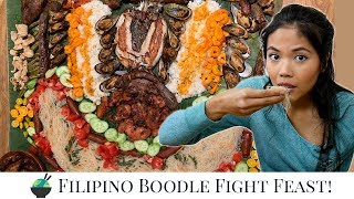 How To Prepare A Boodle Fight At Home & How To Eat With Your Hands | Kamayan Feast | Filipino Food