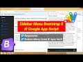 Sidebar Menu Bootstrap 5 di Google App Script | App Script Sidebar