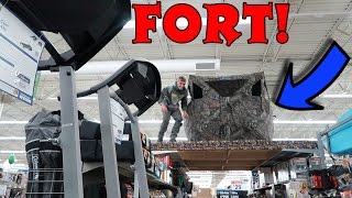 EPIC FORT IN WALMART RAFTERS!