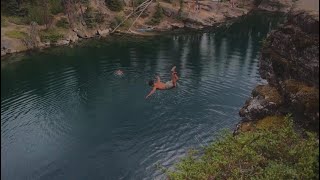 Horseshoe Lake Jasper cliff Jumping 2022 4K