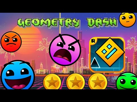 1-16 niveles y las 3 monedas en Geometry Dash (Lite)