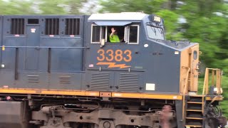 Amazing K5LA on CSX 3383 as it leads CSX Q026-10 NB at Folkston, GA 4/10/21