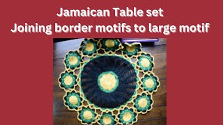 Jamaican Table Set (for sale when completed):  Placemat (border motifs plus bigger motif)