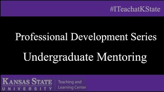 Professional Development Series: Undergraduate Mentoring