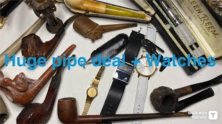 Huge vintage tobacco pipe deal Facebook marketplace plus watches