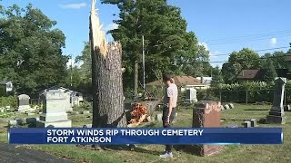 Trees at Fort Atkinson cemetery flattened in storm