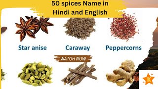 50 spices name hindi and English //इंडियन मसाले//popular masala Names #spicesofindia