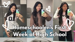 first week of HIGH SCHOOL! 🩵 Homeschooler to public school vlog
