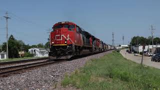 CN 8001 leads UP MCHAL at 71st Street in West Allis