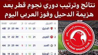 ترتيب دوري نجوم قطر بعد فوز العربي اليوم نتائج الدوري القطري اليوم