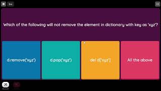 Python MCQs on Dictionary with answers explained|MCQs on Python Dictionary|Python MCQs for Placement
