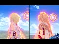 pyro aether and lumine comparison pyro traveler side by side genshin impact