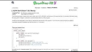 Java Practice-it Introduction to Java Programming | Self-Check 1.32 Messy