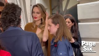 Angelina Jolie and daughter Vivienne, 15, attend the opening of Broadway musical