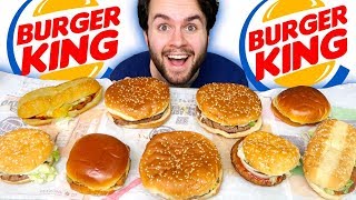 TRYING BURGER KING BURGERS! - Whopper, Cheeseburger, and MORE Taste Test!