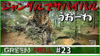 #23【GREEN HELL】ジャングルでサバイバル　ジャガーの強襲と食中毒祭り【グリーンヘル】