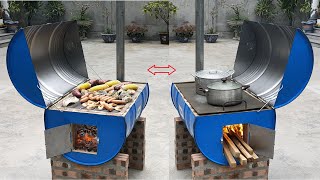 Making multipurpose firewood stoves from iron drums