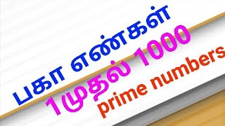 பகா எண்கள் 1 முதல் 1000 வரை||prime numbers