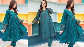 Panel Kurti/ Frock Cutting And Stitching | Pakistani Short Panel Kurti DIY / Full Flared Panel Kurti