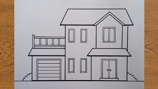How to Draw a House for Beginners || Easy House Drawing