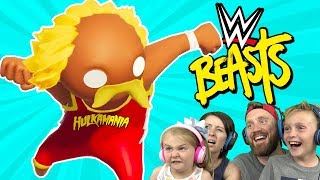 Wrestlers in Gang Beasts ONLINE Family Battle 2! | K-City GAMING