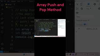 Array Push and Pop Method in JavaScript