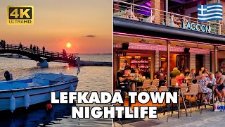 LEFKADA Town NightLife 🌙 Greece 🇬🇷 | Walking Tour [4K UHD]