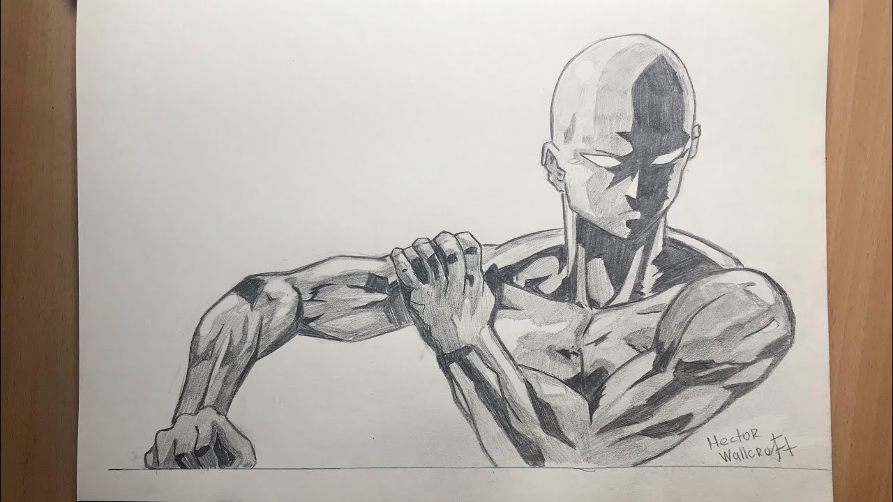 Saitama Pencil Drawing