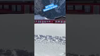 Red 🚞 Train 🚆 Running 🚊on snow ☃️🏔️🚂 with Vehicles 🚐🚌🚙🛵