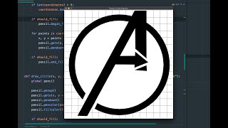 Python Basics Tutorial: How to draw the Avengers logo in code using Turtle!