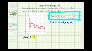 Ex 2: Approximate the Area Under a Curve with 4 Right Sided Rectangles