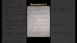 Recursion in C Programming #cprogramming #recursion #recursioninc