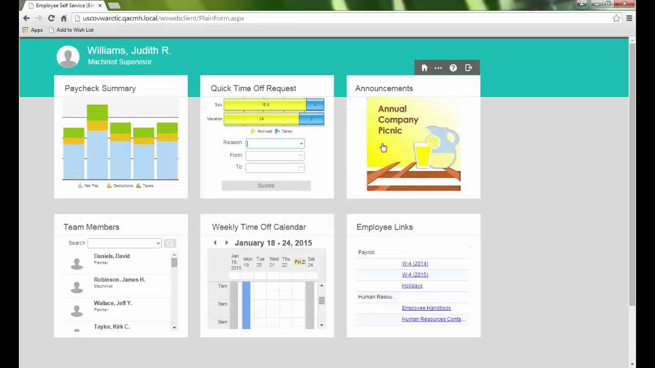 Infor CloudSuite Industrial (SyteLine) ERP Employee Self Service ...