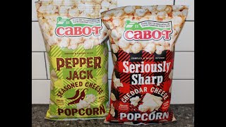 Cabot Pepper Jack Seasoned Cheese Popcorn \u0026 Seriously Sharp Cheddar Cheese Popcorn Review