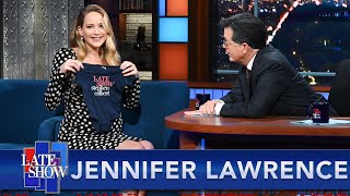 "I'm Not Going To Fit In That!" - Jennifer Lawrence Accepts A Baby Gift From The Late Show